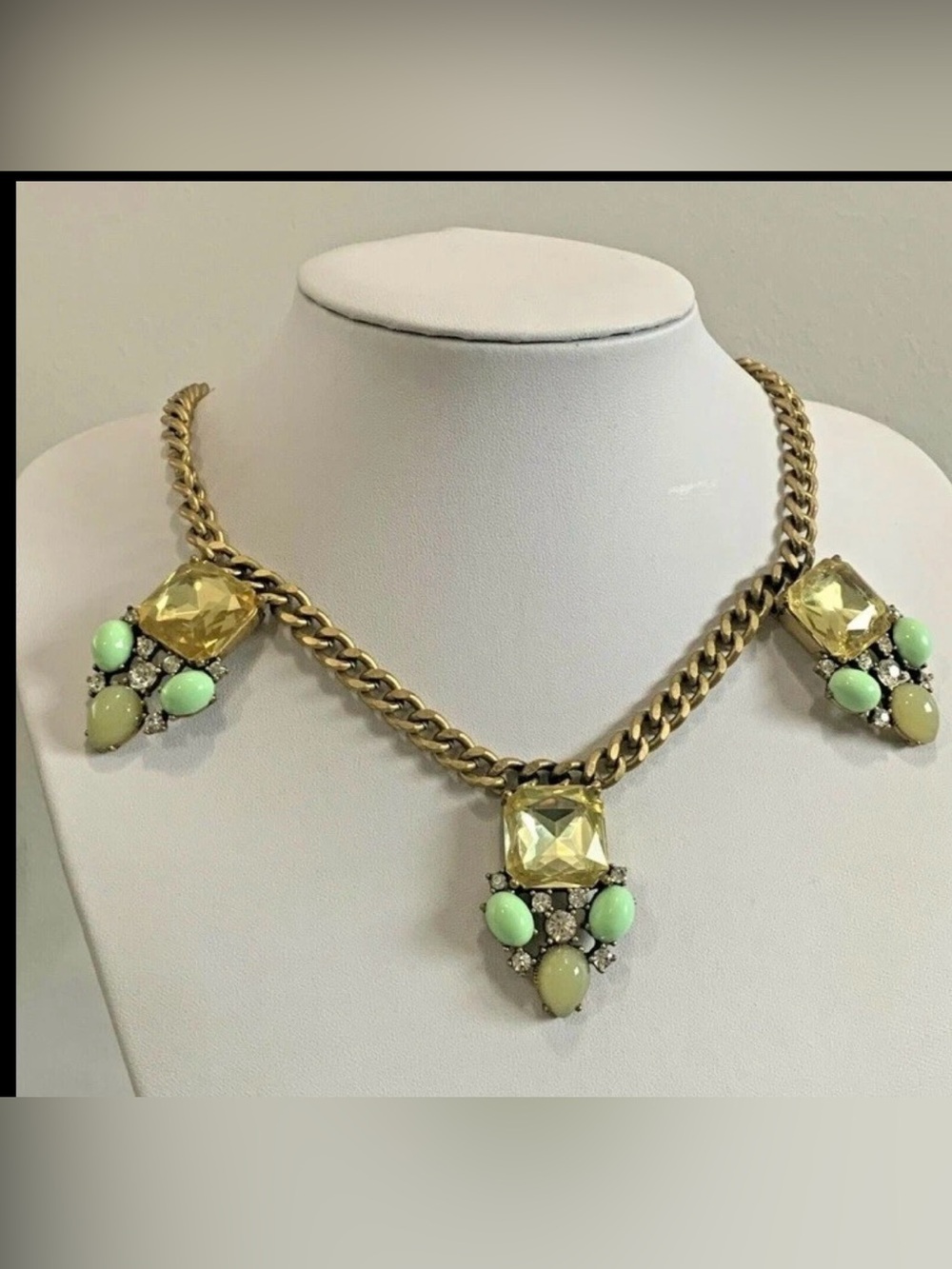 J.Crew Multicolor Crystal Gemstone Statement Choker Necklace